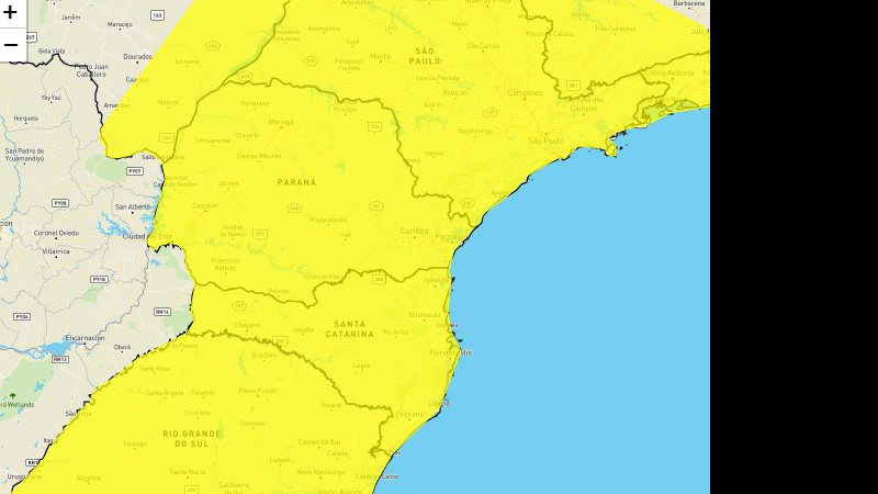 Confira: Coronel Sapucaia e mais 38 municípios estão em alerta para chuvas e quedas de granizo