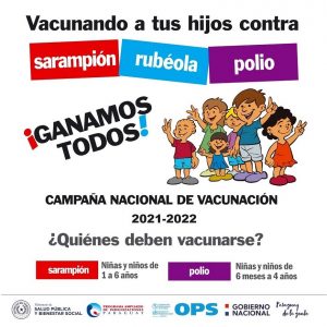 Vacunación contra el sarampión, rubéola y polio proyecta alcanzar el 95% de cobertura￼