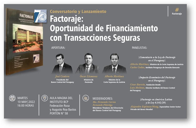 El Banco Central del Paraguay hará conversatorio y lanzará libro sobre Factoraje￼