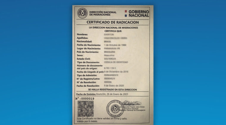 Extranjeros en Paraguay: nuevo formato del Certificado de Radicación entra en vigencia