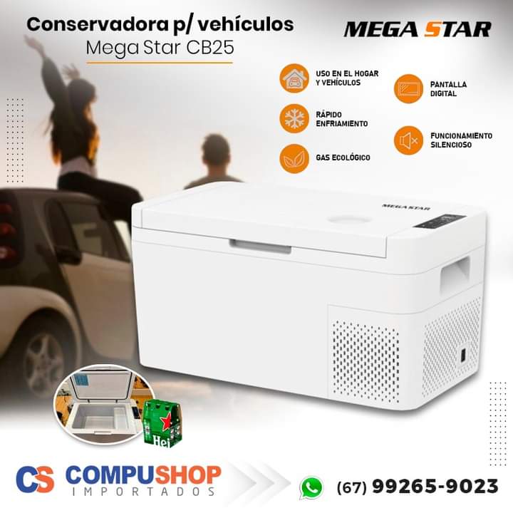 Conservadora p/ vehículos Mega Star CB25 en Compushop Importados!