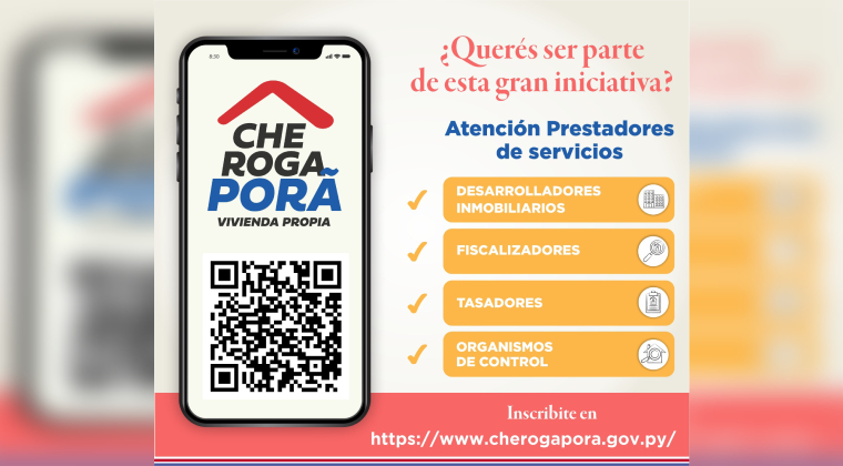 MUVH amplía plazo para que prestadores de servicios puedan inscribirse en Che Róga Porã