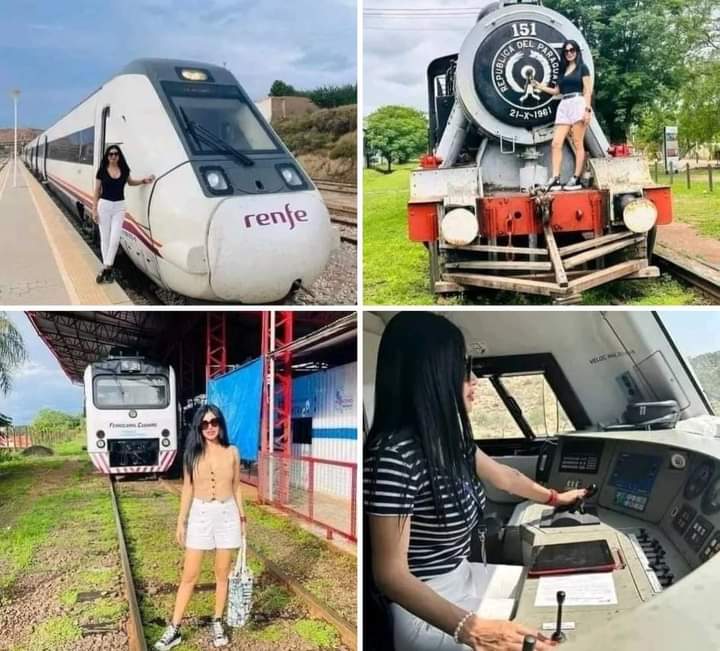La primera Paraguaya en manejar un tren de alta velocidad en España
