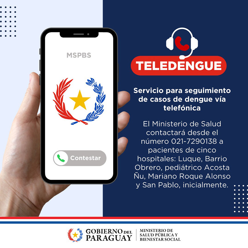 Salud implementa “Teledengue” para seguimiento a pacientes vía telefónica